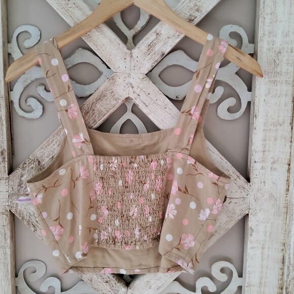 bp Nordstrom Women's Junior Small Button Front Linen Blend Crop Tank Top - Picture 9 of 11